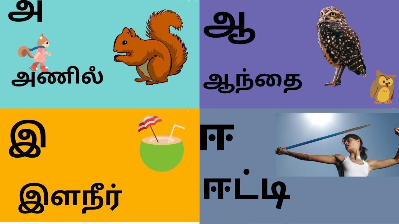 Tamil letters Alphabets(uyir eluthukal) உயிர் எழுத்துக்கள் (அ முதல் ஃ ...