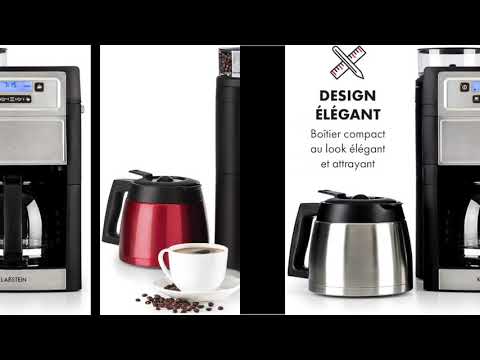 Klarstein Aromatica II Duo - Machine à café avec moulin, Cafetière filtre, 1000 W, NOIR ET ROUGE