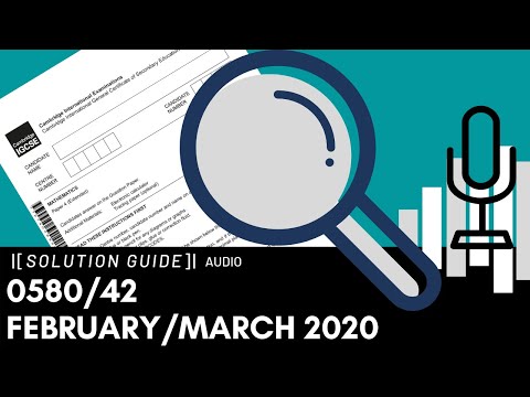 0580/42 February/March 2020 Marking Scheme (MS) *Audio Voiceover