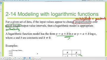 2-14 Logarithmic Function Context and Data Modeling & 2-15 Semi-log Graphs