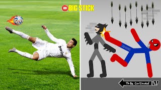 8 Min Real Football vs Stickman | Stickman Dismounting funny moments | Best Falls #14 screenshot 3