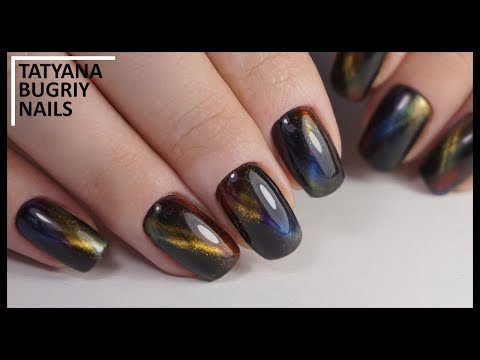 Радужный Кошачий Глаз/ КОНКУРС/ Комбинированный Маникюр/ Космический дизайн c NICOLE DIARY