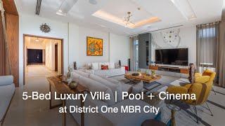 Live in Luxury: 5-Bedroom Corner Villa with Pool & Private Cinema | District One, Dubai