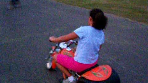 Cynthia on Matthew's Chopper