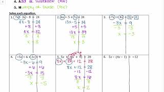 Unit 1 Lesson 5 - Solving Multi-Step Equations Notes PART 1