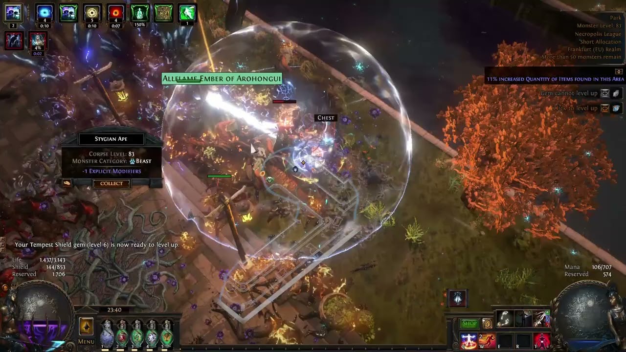 PoE - Lancing Steel of Spraying CoC Discharge of Misery feat. Voll's Protector - First "build"