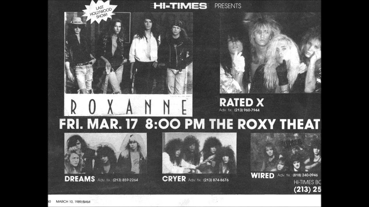 Roxanne (LA Band) Last Hollywood Show March 17, 1989 - YouTube