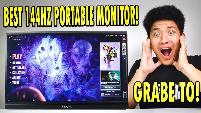 ARZOPA 16.1'' 144Hz Portable Monitor, 100% sRGB 1080P FHD Kickstand  Portable Gaming Monitor with HDR, Ultra Slim, Eye Care, External Second  Screen for