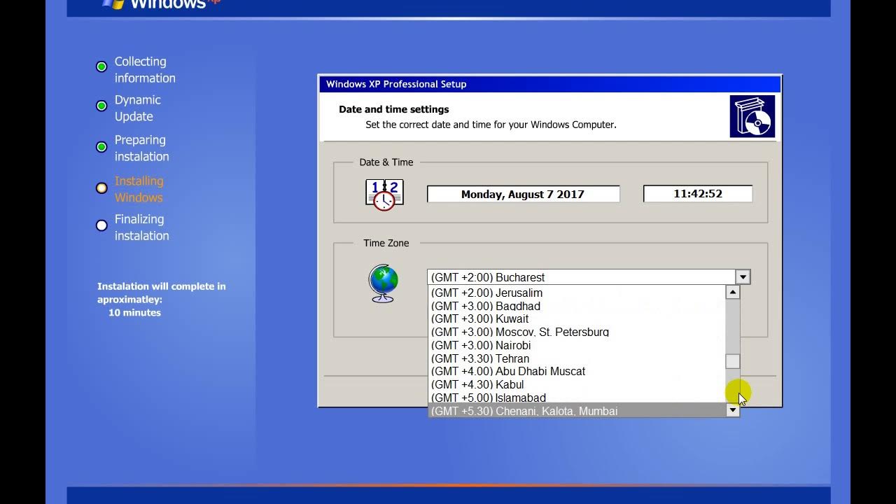 Системные требования виндовс xp. Install time windows. 1. Экран установки виндовс 10. 1.
