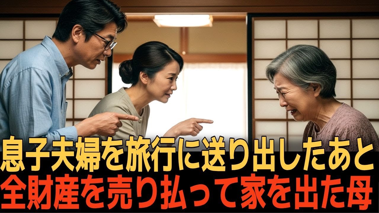 息子夫婦を旅行に送り出したあと、全財産を売り払って家を出た母。