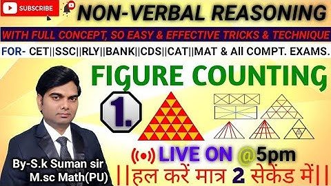 NON-VERBAL REASONING ( FIGURE COUNTING) Part-1,BY- S.K. SUMAN SIR , CET, SSC , BANK,RRB,CDS & OTHERS