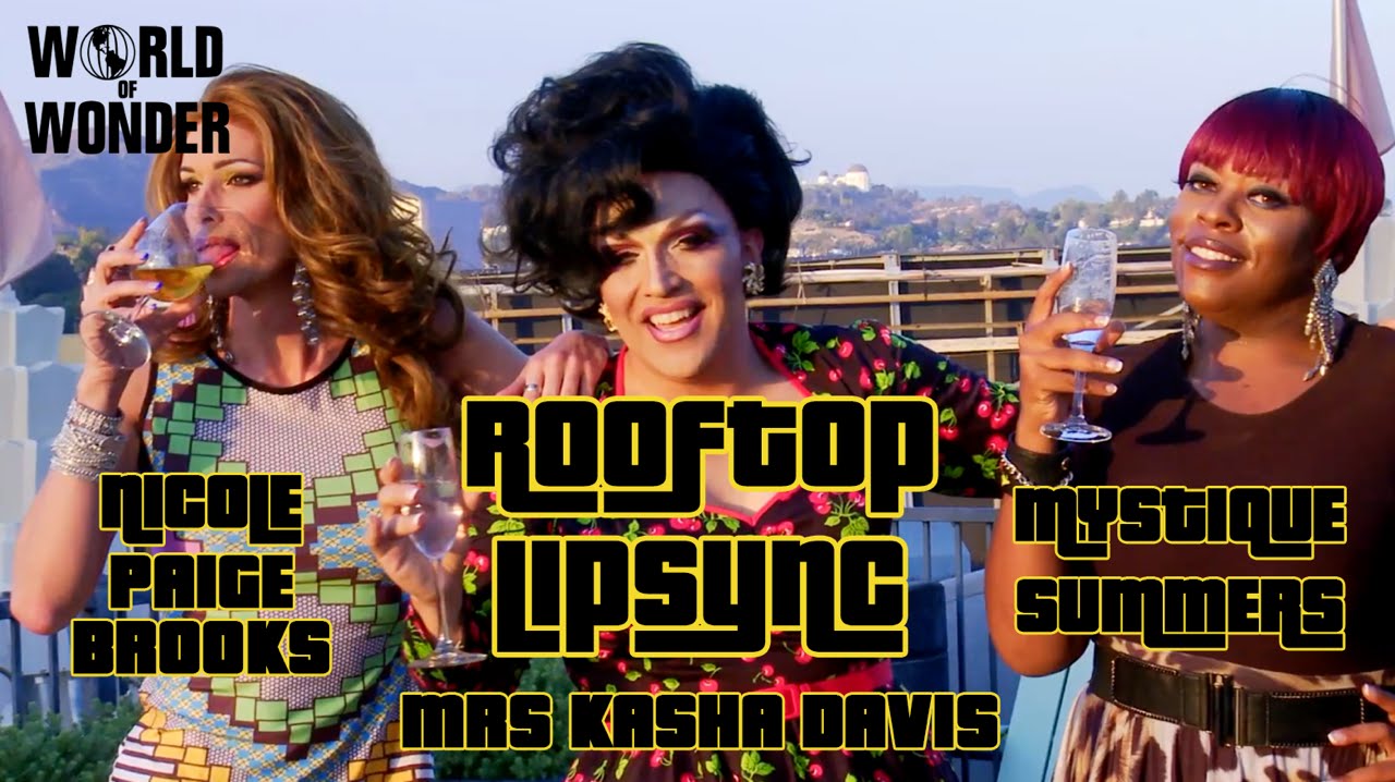 Mrs. Kasha Davis, Nicole Paige Brooks & Mystique Summers lipsync to "Cocktail" - Rooftop Lipsync