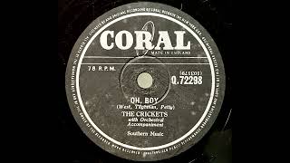 1957 THE CRICKETS - Oh, Boy CORAL 10" Q72298
