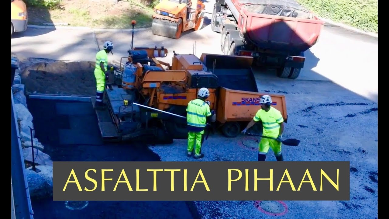 Asfalttipiha: pohjatyöt, reunakivet ja asfaltin levitys @KRANTTUTANTTU