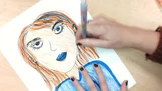 3rd Grade- Complementary Color Self Portrait