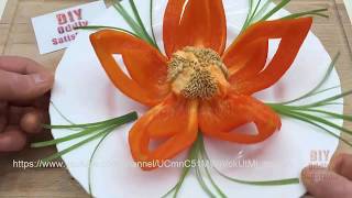 How To Cut A Flower From Paprika Art Of Fruit And Veg Carving Video Diy