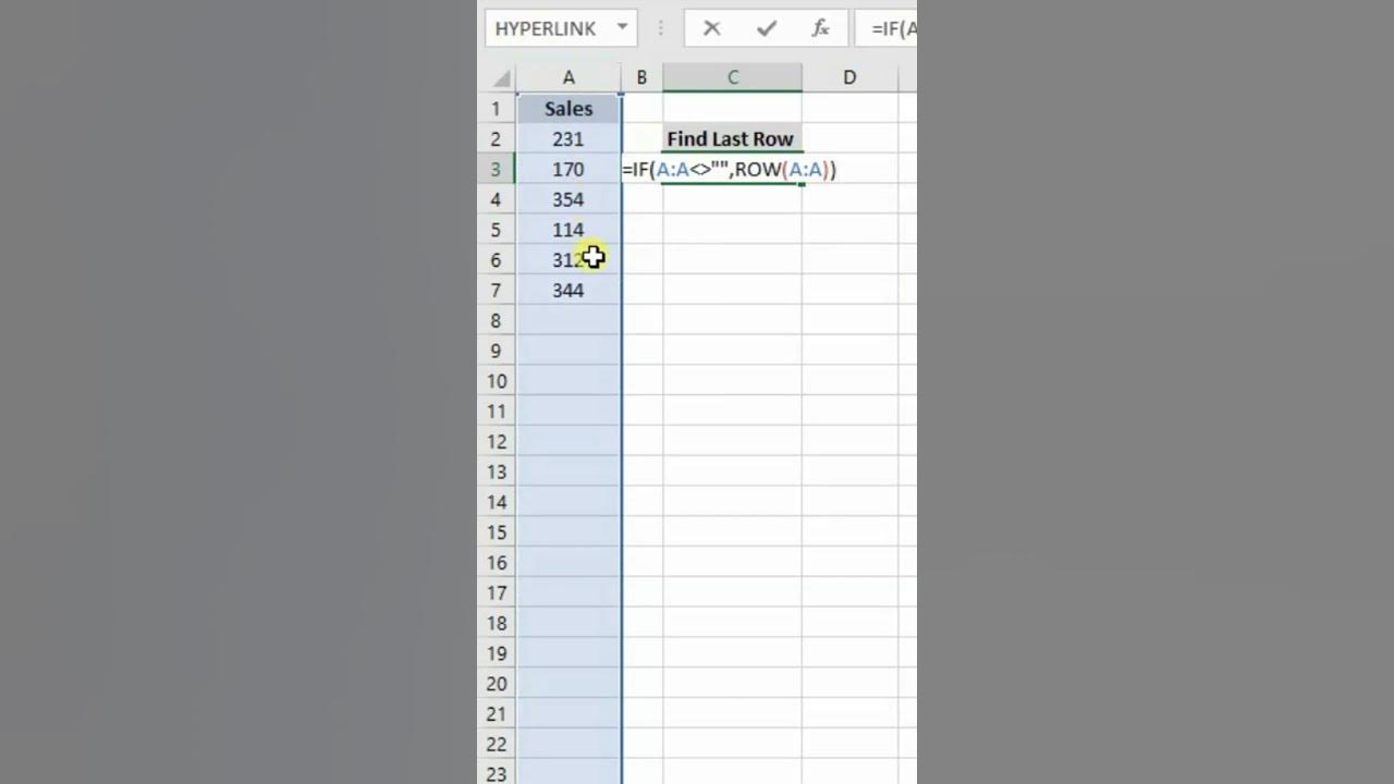  find last row number shorts exceltips youtube