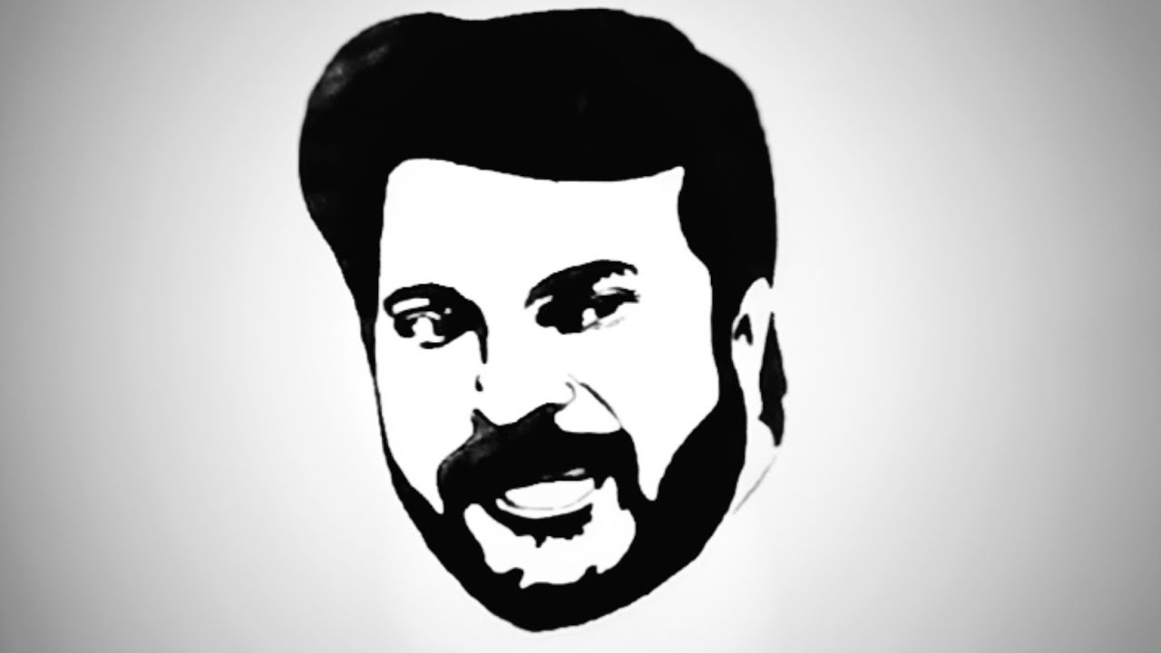 MAMMOOTTY STENCIL ART YouTube