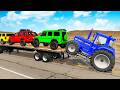 Flatbed Truck Mcqueen | Transportation with Truck - Pothole vs Car #378 - BeamNG.Drive