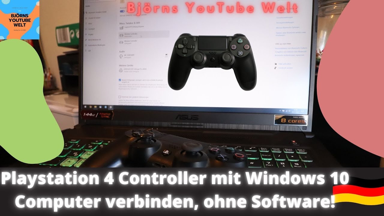 PS4 Controller mit Windows 10 verbinden OHNE Tools Software Tutorial Deutsch Anleitung