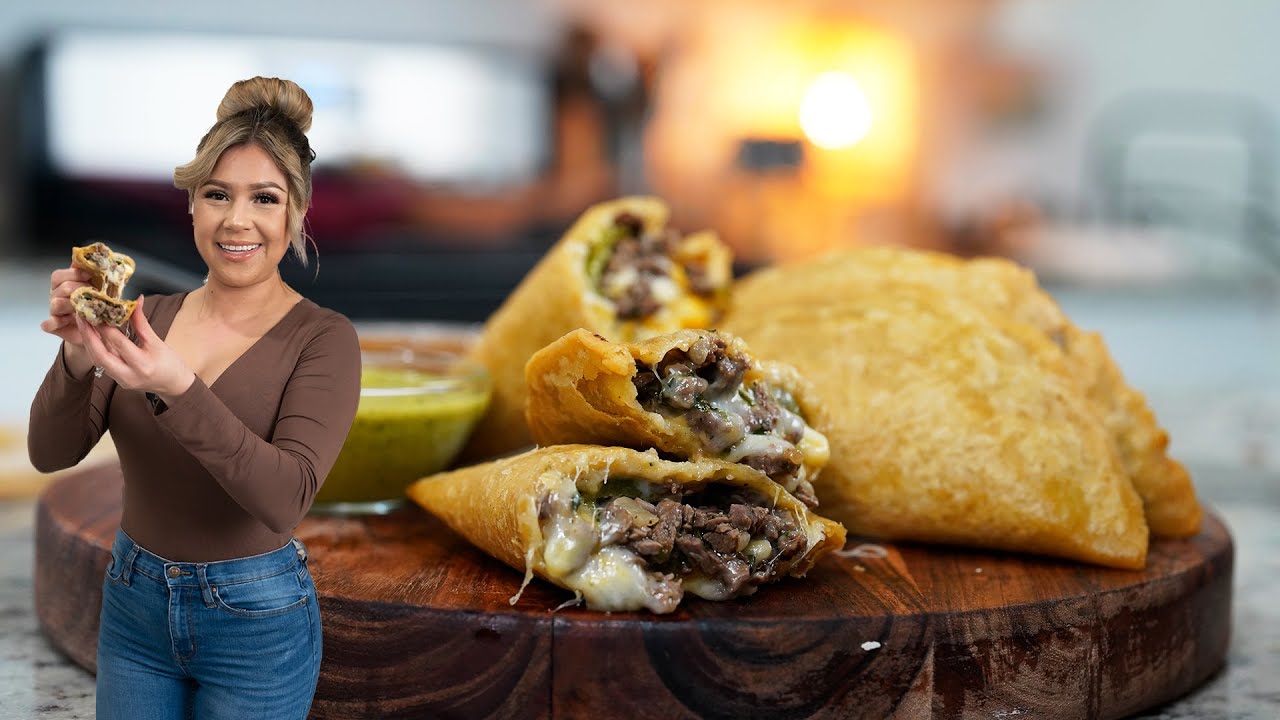 These CHEESY CARNE ASADA CHILE RELLENO FRIED TACOS Are Going to be The