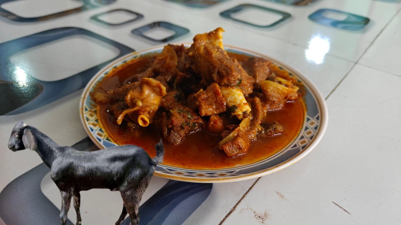 गांव का असली स्वाद 🐐 बकरे की मसालेदार सब्जी | Goat Curry #food #recipe #cooking #video 