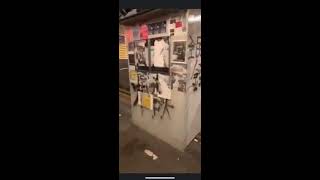 2019.10.8 蒙面警察假裝示威者在關了閘門的上水港鐵站內大肆破壞設施 (上)