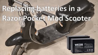 Replacing Batteries in Razor Pocket Mod Scooter