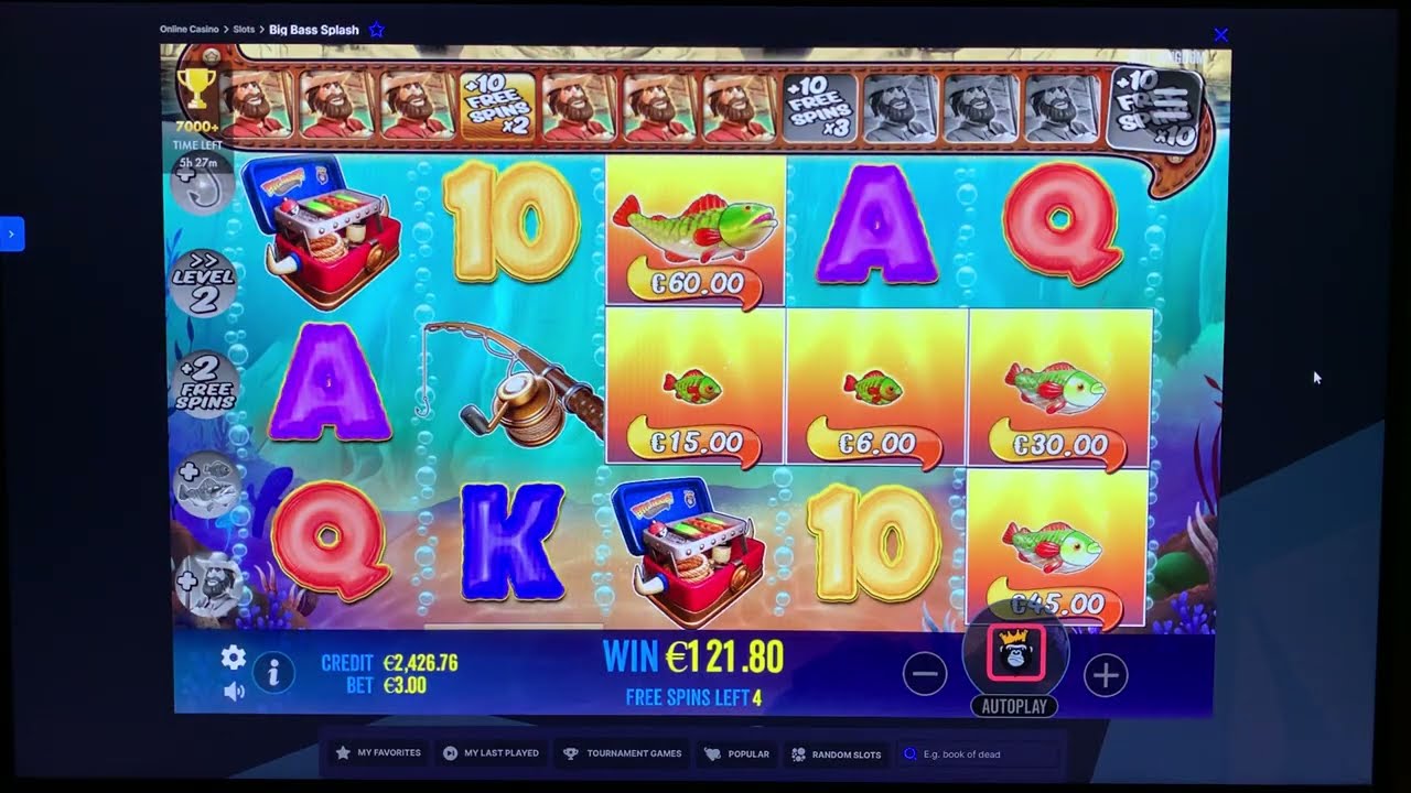 GOT X180 AND 5 SCATTERS. LUCKY BIG BASS THIS TIME?