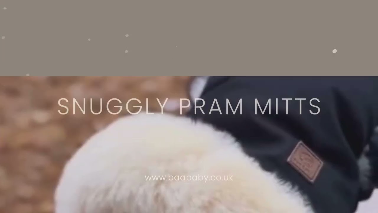 Baa Baby Sheepskin Pram Mittens | Black