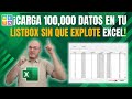 ¡Carga 100,000 datos en tu ListBox sin que explote Excel! 🚀