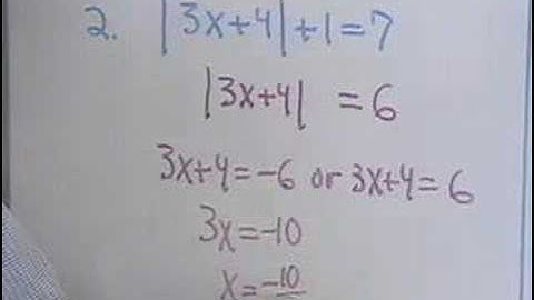 Algebra - Equations with Absolute Values - Ch. 2.5