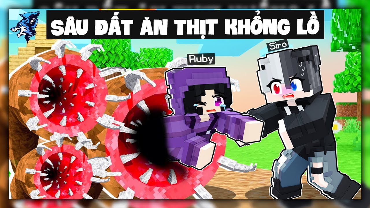 Siro Và Noob Ruby Sinh Tồn Thoát Khỏi Bụng Của Sâu Đất Ăn Thịt Khổng Lồ Trong Minecraft