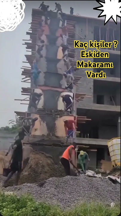'İnşaat İşçilerinin Elleriyle en üst kata Beton Atma Çabası: İnanılmaz Emek ve Dayanışma!'