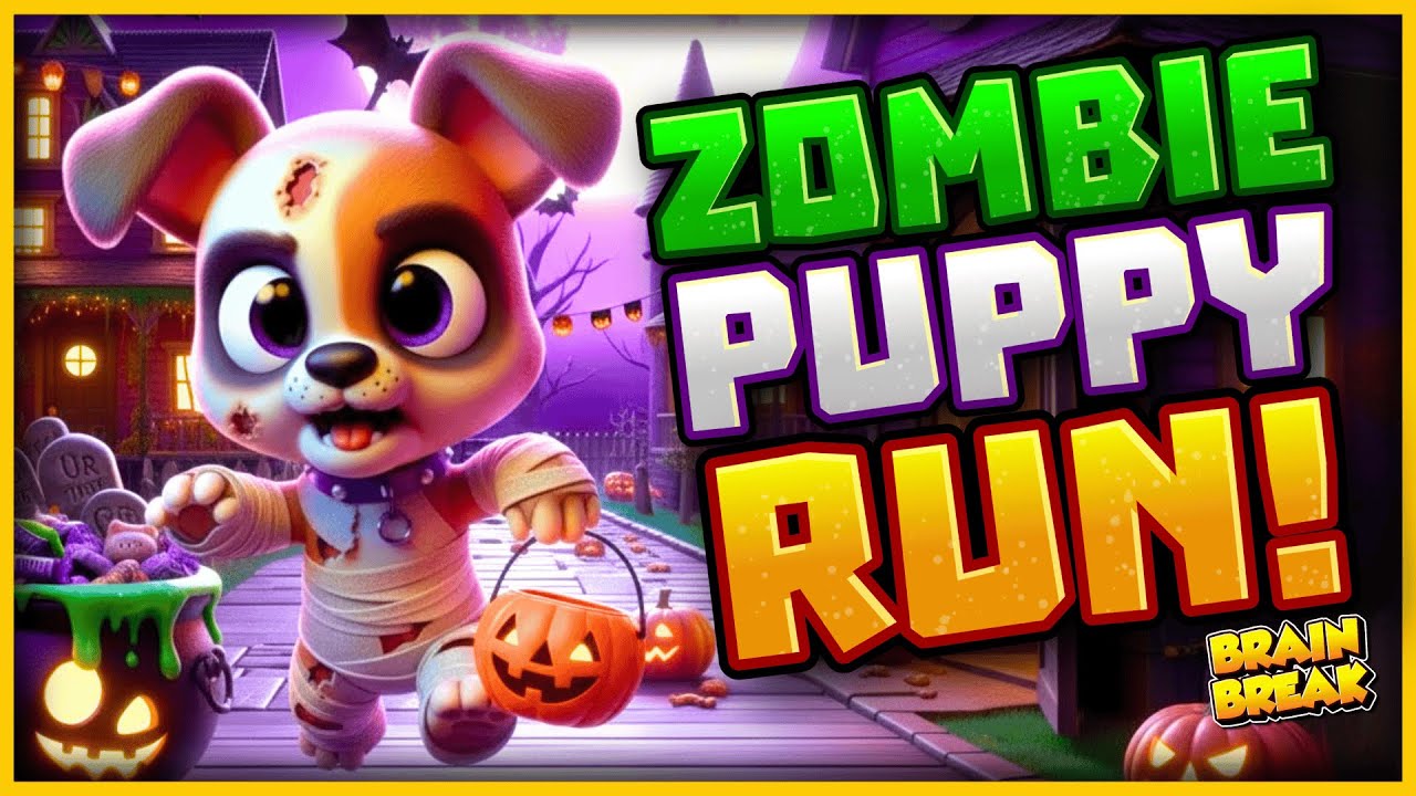 Zombie Puppy Run! 🎃 Halloween Brain Break 🎃 Freeze Dance 🎃 Just Dance 🎃 Danny Go Noodle