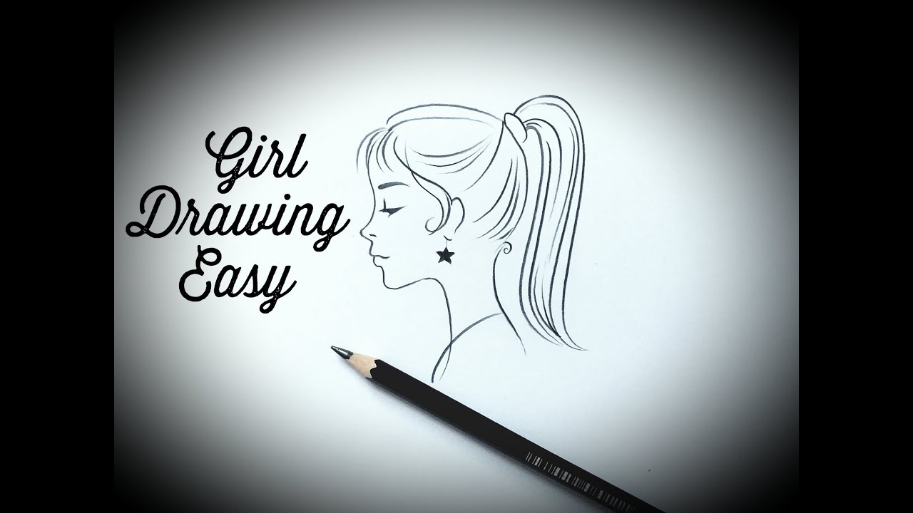How To Draw A Girl Easy Side Face View Drawing Girl Face Sketch Easy Step By Step For Beginners Youtube
