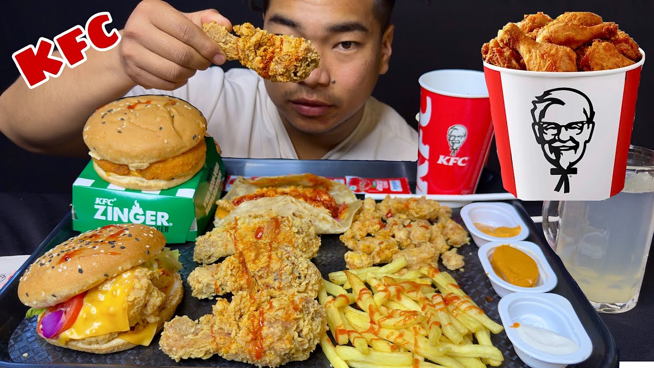 KFC FRIED CHICKEN & CHICKEN, VEGETABLE BURGER & CHICKEN TANDOORI & POTATO FRIED