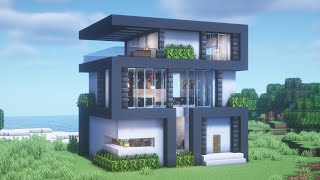 【マインクラフト】モダンハウスの作り方【Minecraft】How to Build a Modern House【マイクラ建築】