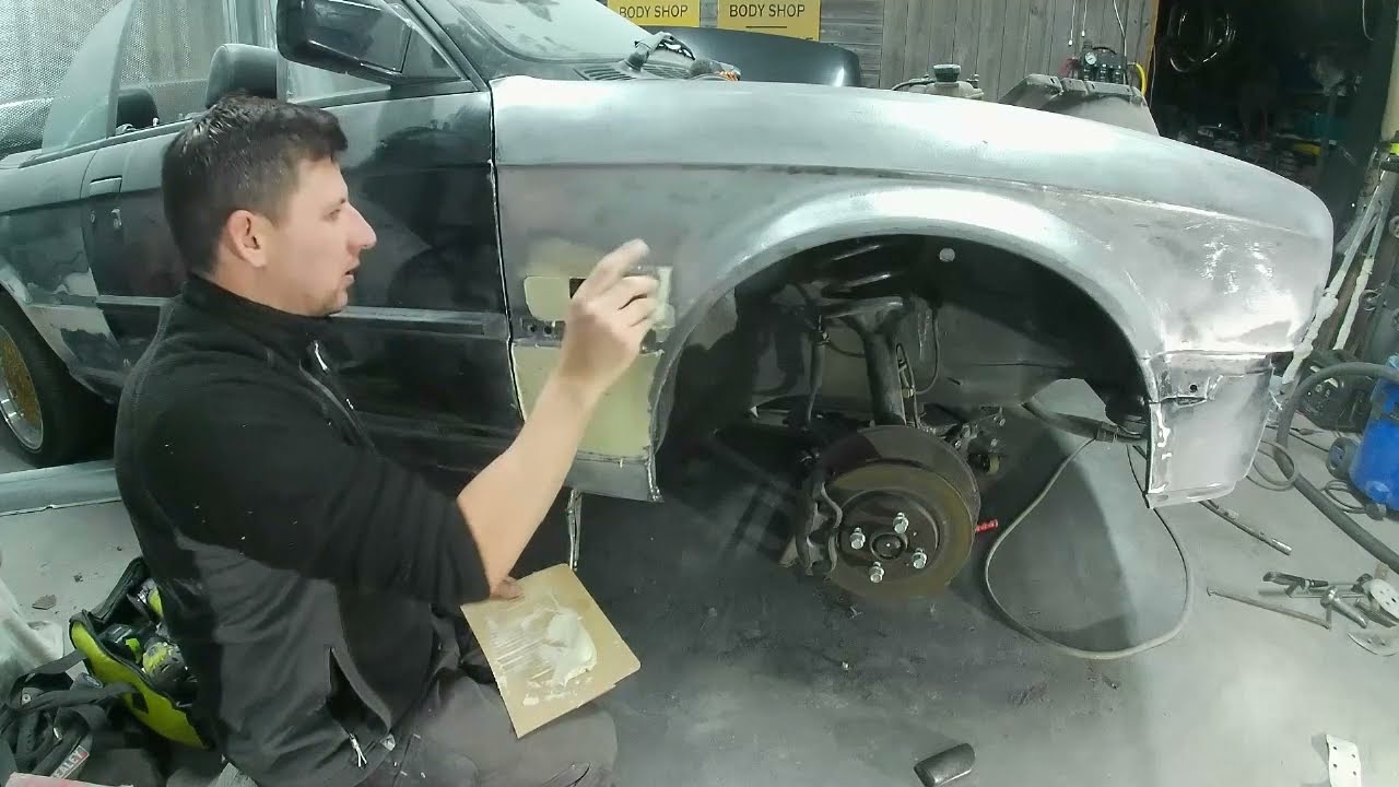 bmw e30 rotted wing rust repair panel beating welding sheet metal