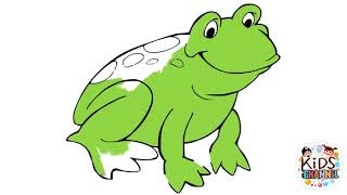 Frog Coloring Image | How to Color a Frog | Easy Step by Step  | Kids Channel