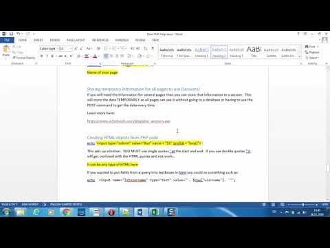 PHP 2 - Sessions and converting HTML to PHP