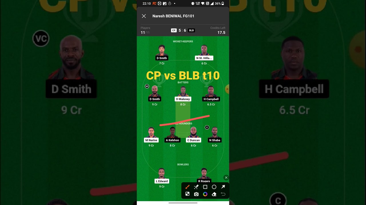 cp vs blb dream11 prediction,cp vs blb dream11 team,cp vs blb spice Islet10 dream11 team today match