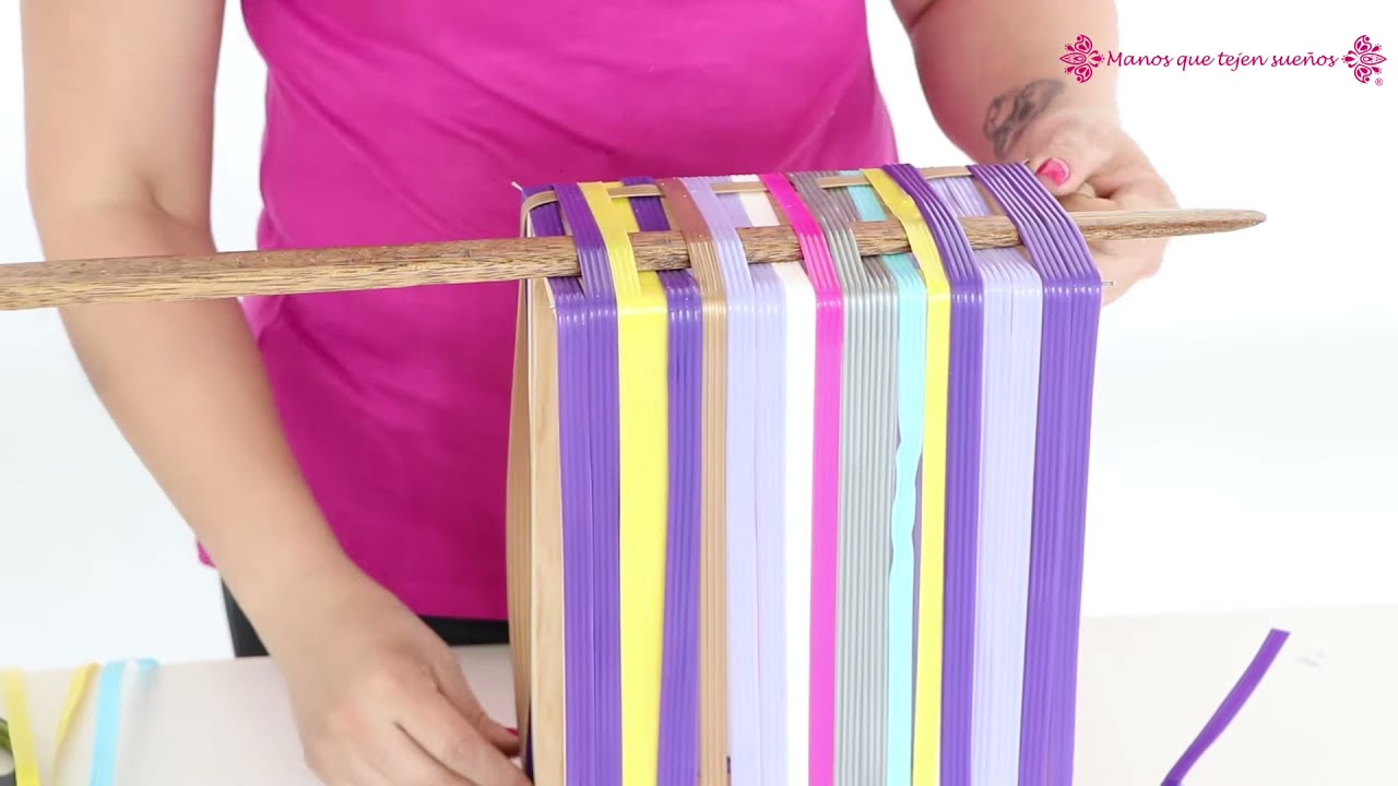 COMO TEJER UNA BOLSA ARTESANAL MEXICANA-HOW TO MAKE A BAG WITH RECYCLED PET PLASTIC