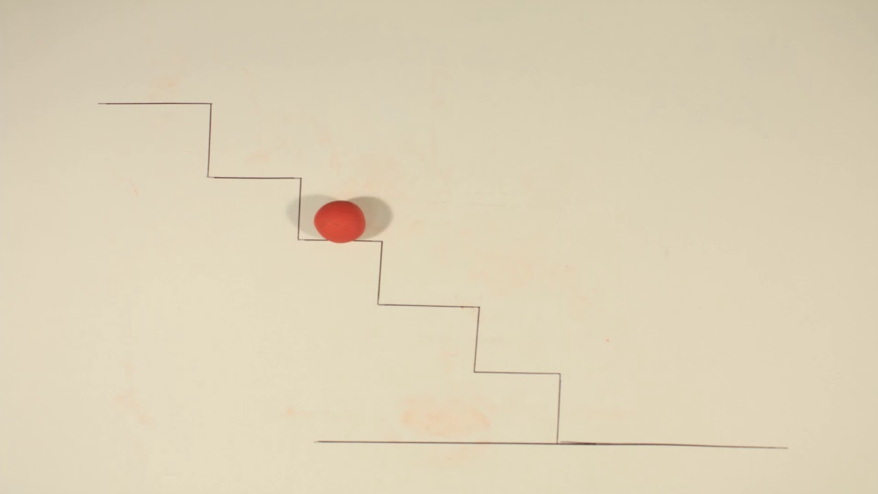 2D Ball rolling down stairs claymation YouTube