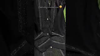 Imported TikTok febric fancy diamond chain with diamond work pattern front open|#abaya #ezzyhijab