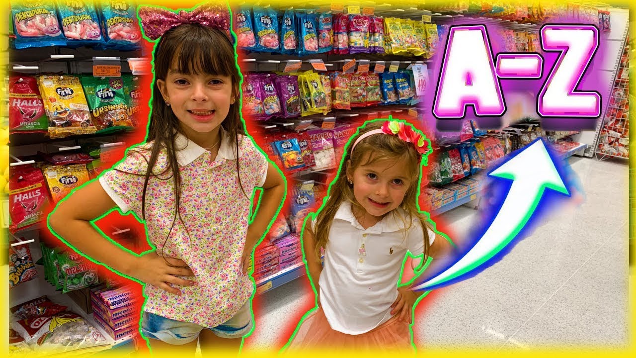 Comprei tudo em ordem alfabetica no supermercado | Jéssica Godar e Laurinha e Helena