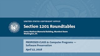 Seventh Triennial Section 1201 Rulemaking Hearings: Washington, DC (April 12, 2018) - Prop. Class 9