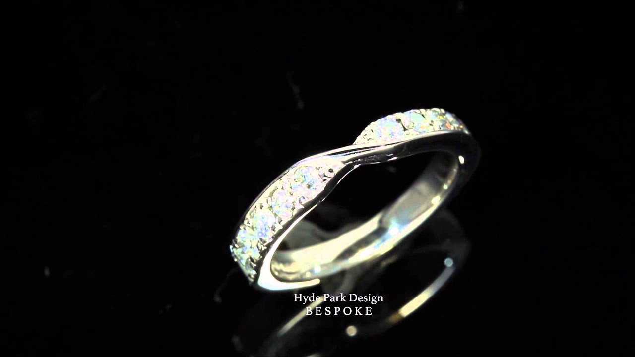 Shaped Diamond Wedding Ring - Custom Made in London
