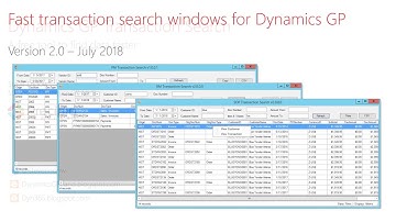 FREE Dynamics GP Transaction Search Version 2.0!