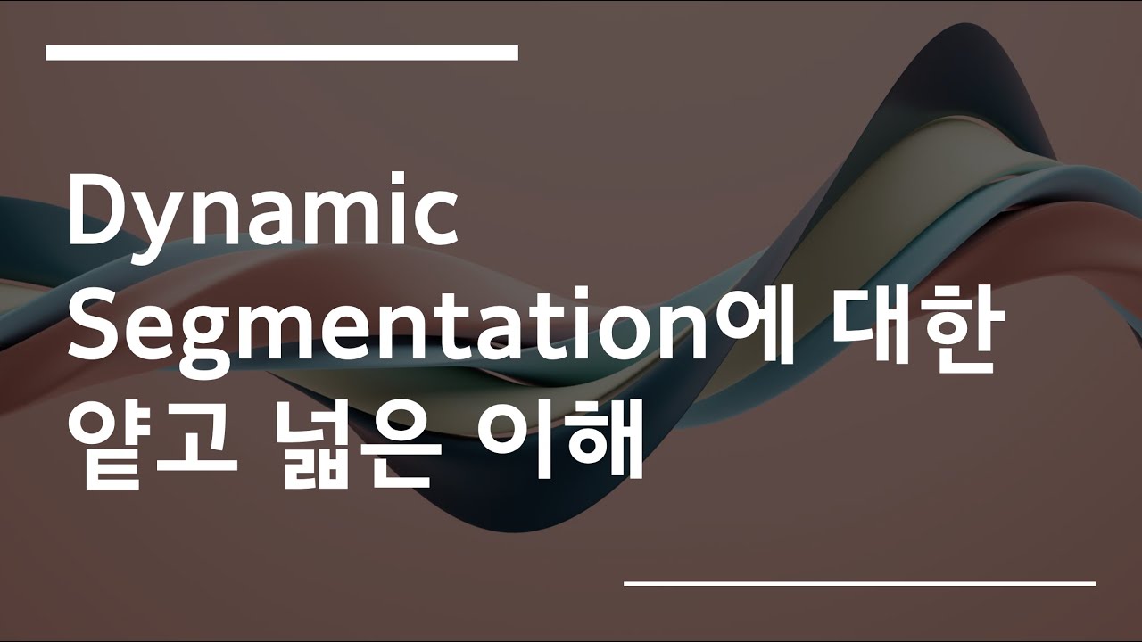 Dynamic Segmentation에 대한 얕고 넓은 이해 - YouTube